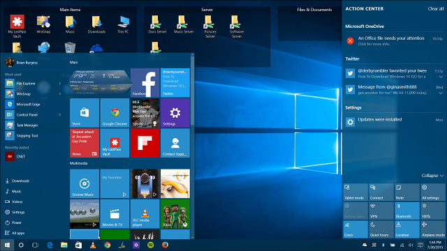 Tampilan Windows 10 (Groovypost)