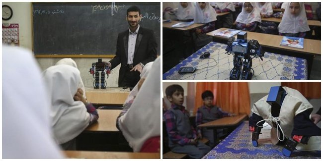 guru kreatif di iran ajarkan muridnya sholat dengan menggunakan robot