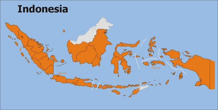Map Indonesia Plain