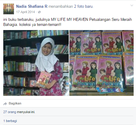 Nadia bersama buku karyanya (facebook.com)