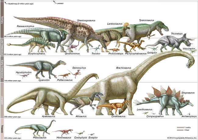 Macam-macam dinosaurus (Britannica)