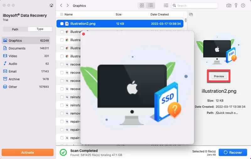 preview files Kembalikan File yang Hilang dengan iBoysoft Data Recovery for Mac