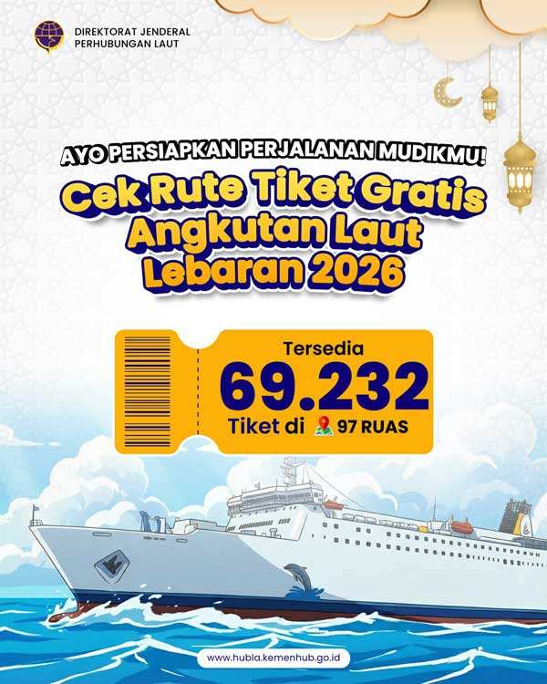 djplkemenhub151 post 3 5 2026 1 45 40 PM3845949210349489941 Mudik Gratis Kapal Laut 2026 Dibuka, Ada 69.232 Tiket